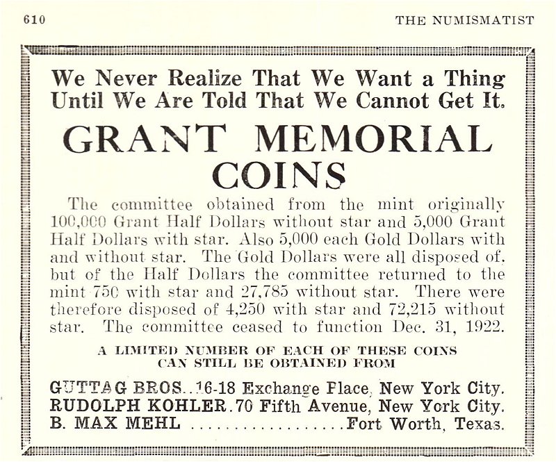 Commems-Collection-Classic:-1922-Grant-Memorial---Post-Shutdown-Promotion