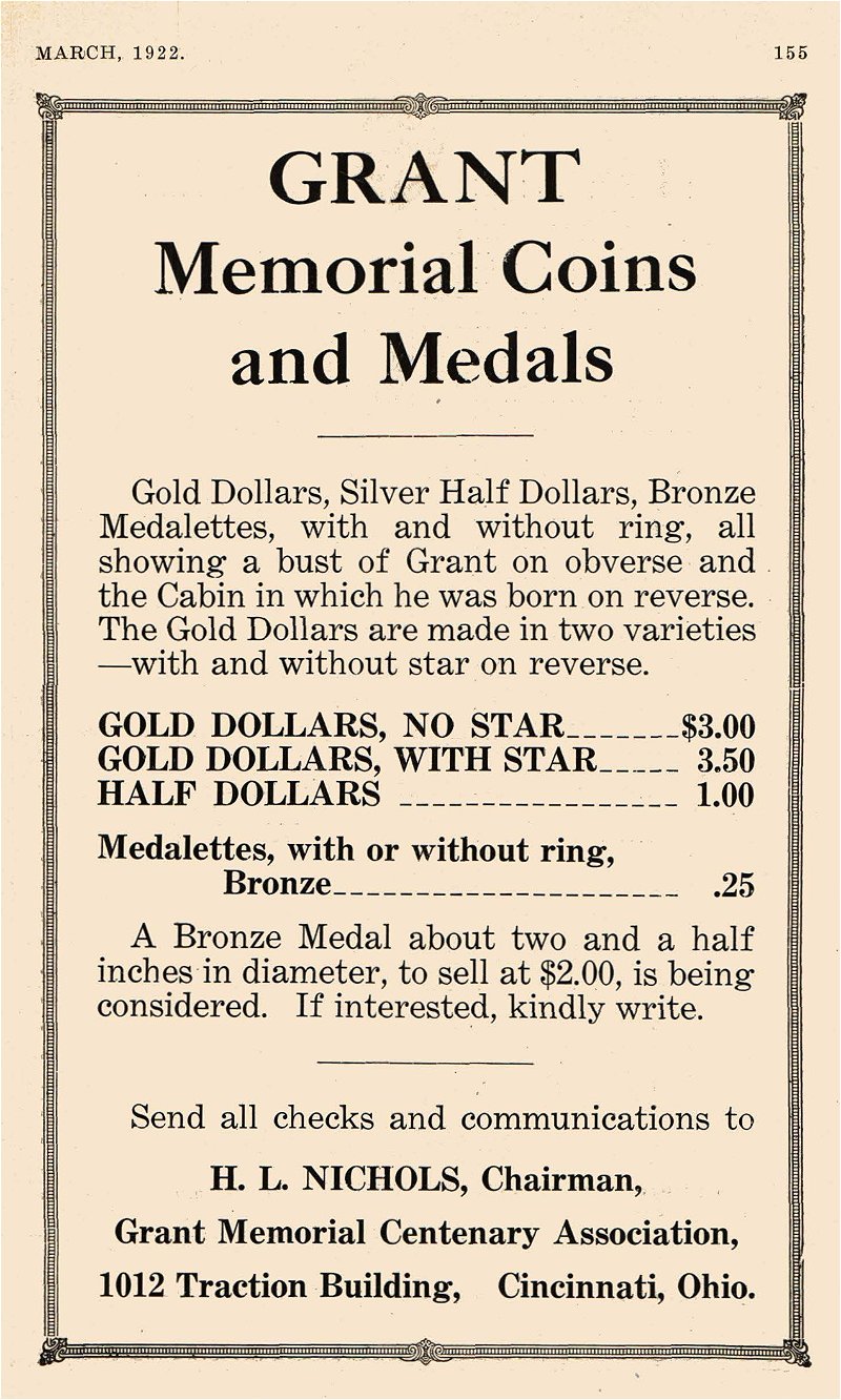 Commems-Collection-Classic:-1922-Grant-Memorial---Post-Shutdown-Promotion