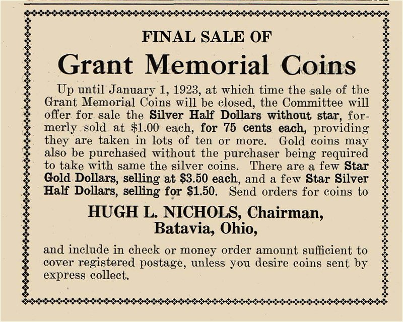 Commems-Collection-Classic:-1922-Grant-Memorial---Post-Shutdown-Promotion