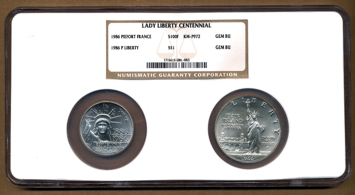 Commems-Collection-Modern:-1986-Statue-Of-Liberty-Ellis-Island-/-Cousin-#1