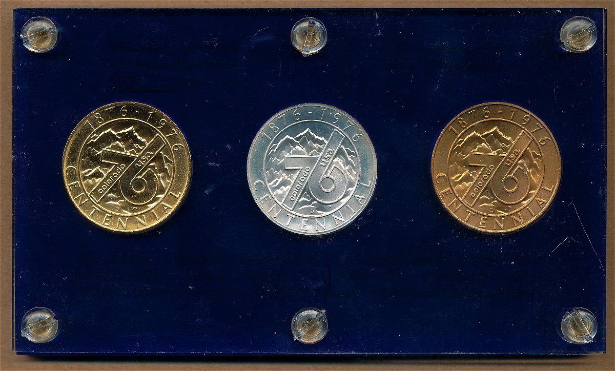 Commems-Collection-Medals:-1976-Colorado-Centennial---US-Bicentennial