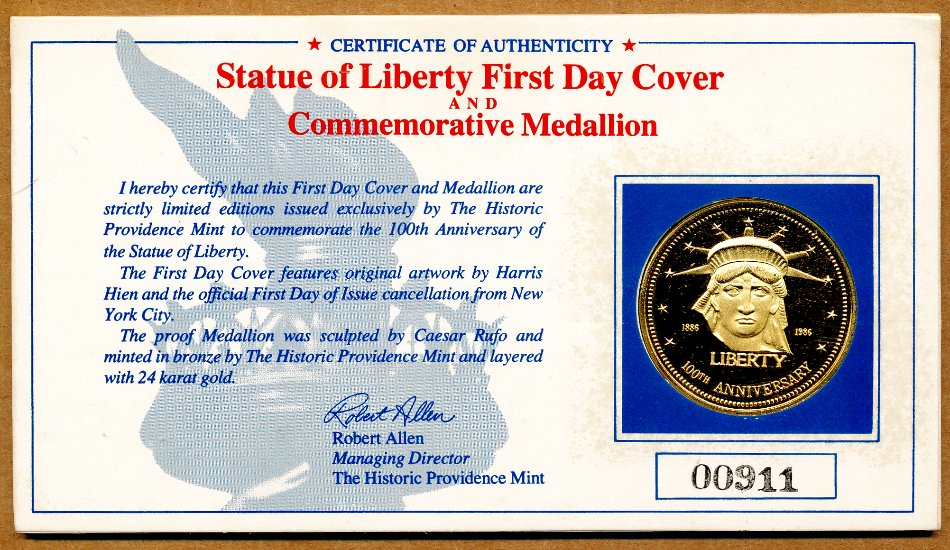 Commems-Collection-Medals:-1985-Statue-Of-Liberty-Arrival-Centennial
