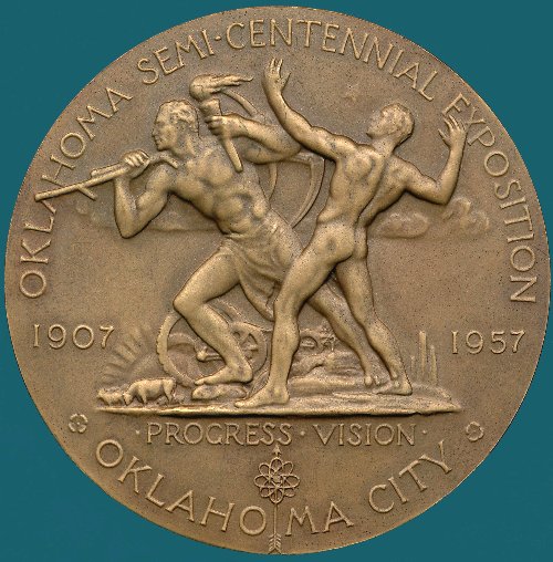 Commems-Collection-Medals:-1957-Oklahoma-Land-Rush