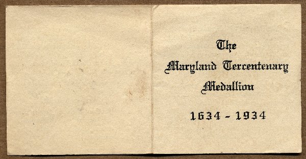 Commems-Collection-Medals:-1934-Maryland-Tercentenary
