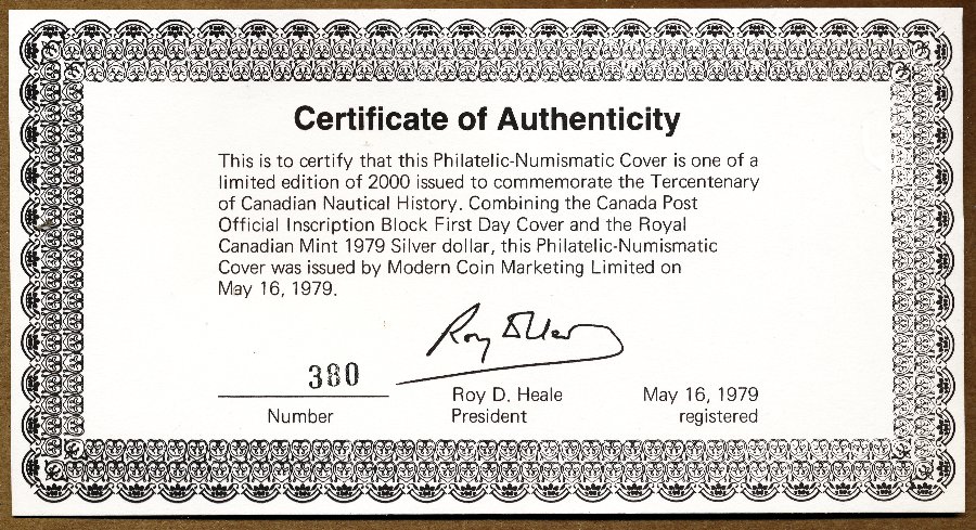 Commems-Collection-Canadian:-1979-Griffon-Philatelic-Numismatic-Cover-PNC