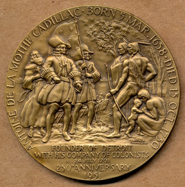 Commems-Collection-Medals:-1951-Eaton-Chemicals---Detroit-250th-Anniversary
