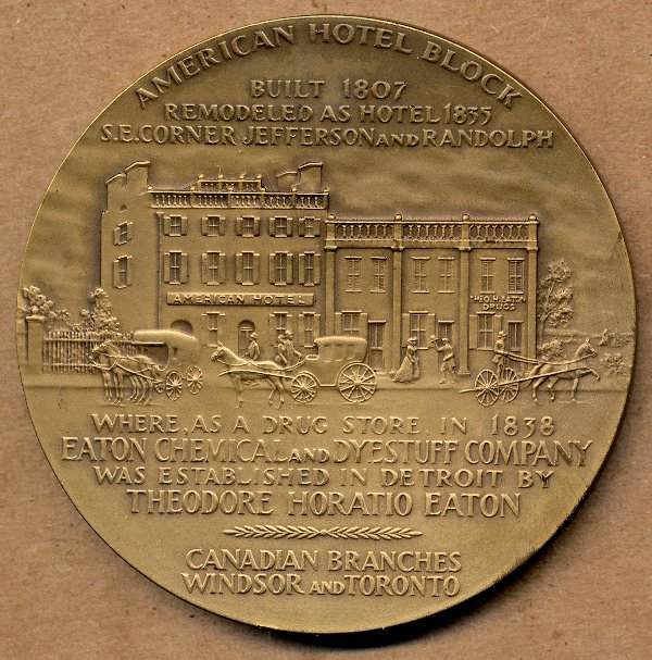 Commems-Collection-Medals:-1951-Eaton-Chemicals---Detroit-250th-Anniversary