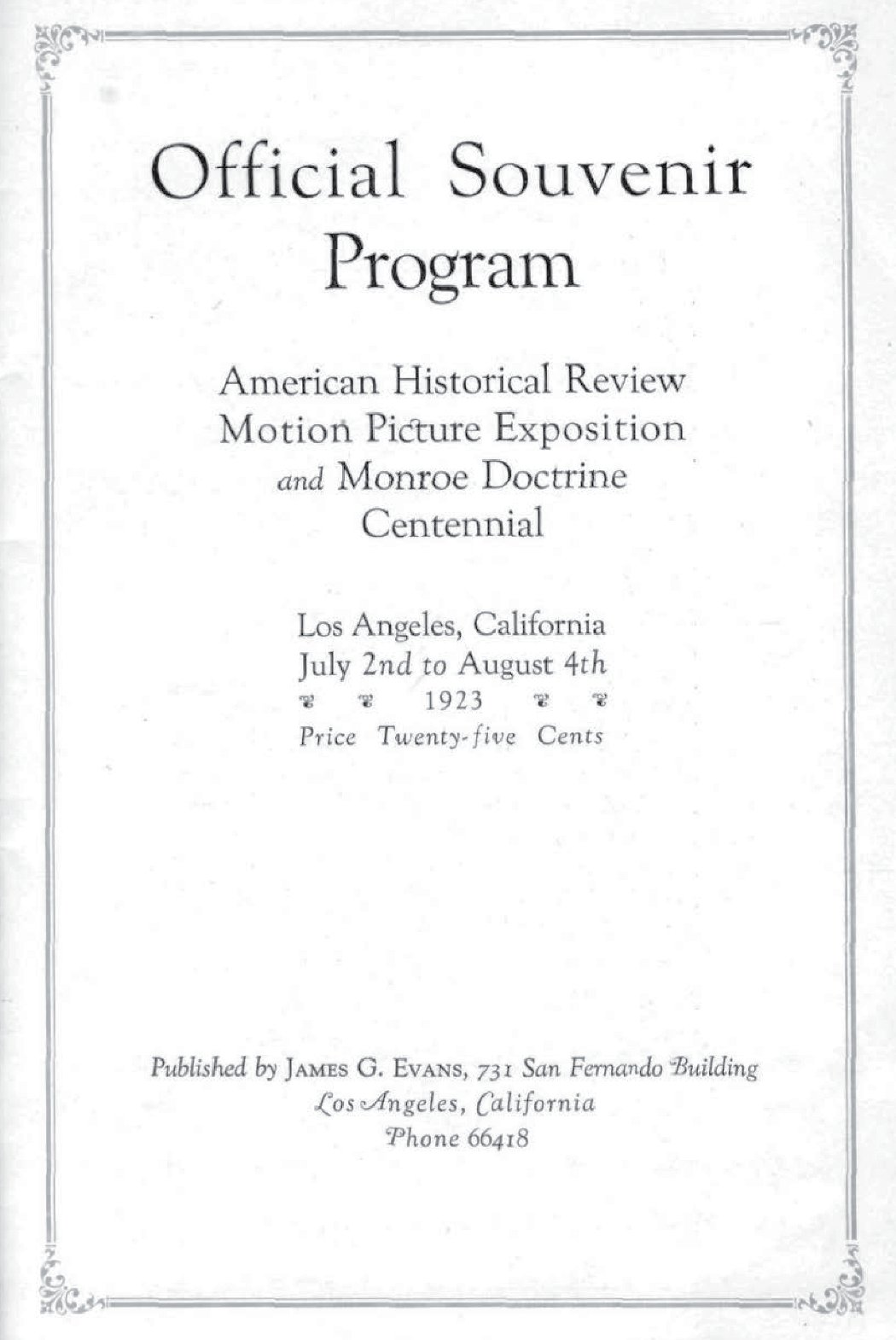 Commems-Collection-Classic:-1923-Monroe-Doctrine-Centennial---Exposition-Program