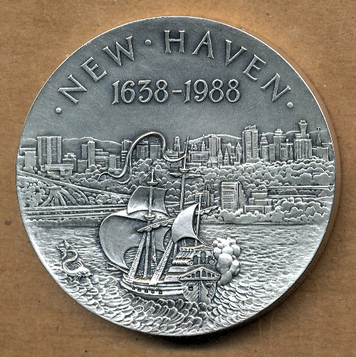 Commems-Collection-Medals:-1988-New-Haven,-CT-350th-Anniversary