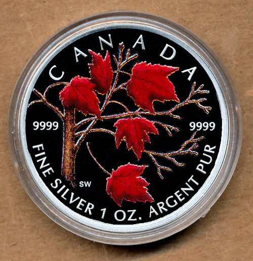 Commems-Collection-Canadian:-2001-2007-Coloured-Silver-Maple-Leaf-Series