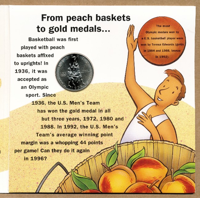 Commems-Collection-Modern:-1995-Atlanta-Olympics-Basketball-Half-Dollar-Young-Collector's-Set