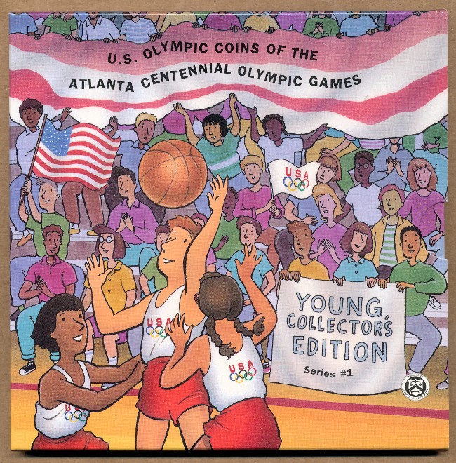 Commems-Collection-Modern:-1995-Atlanta-Olympics-Basketball-Half-Dollar-Young-Collector's-Set