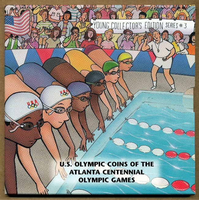 Commems-Collection-Modern:-1996-Atlanta-Olympics-Swimming-Half-Dollar-Young-Collector's-Set