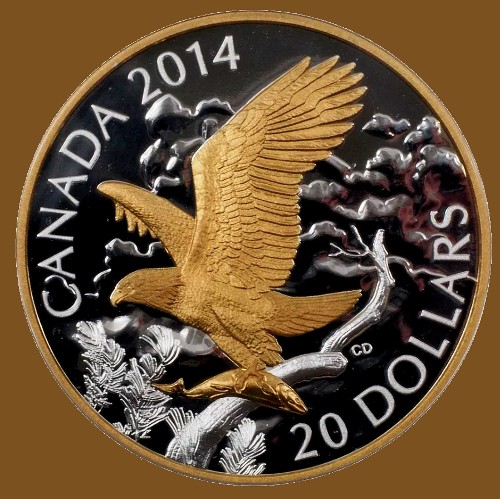 Commems-Collection-Canadian:-2014-Perched-Bald-Eagle-Silver-$20