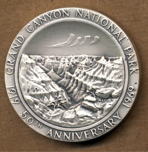 Commems-Collection-Medals:-1969-Grand-Canyon-50th-Anniversary-Of-National-Park