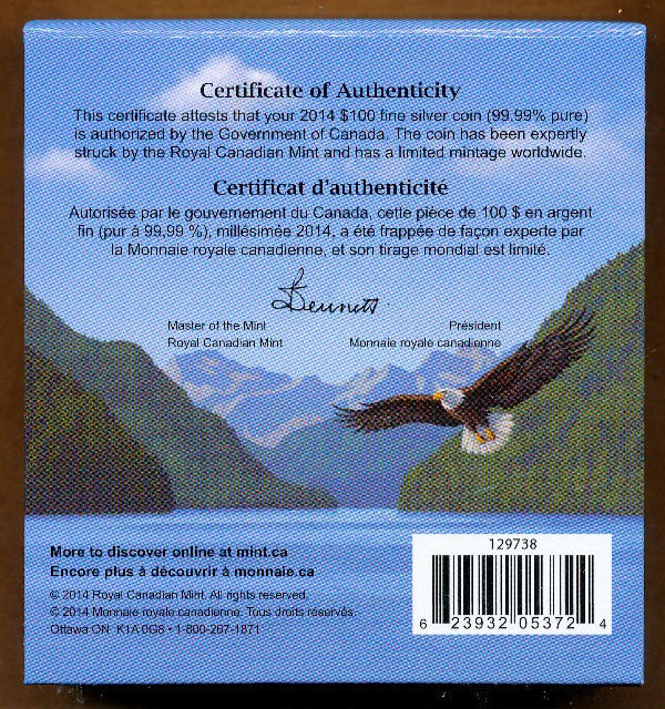 Commems-Collection-Canadian:-2014-$100-Majestic-Bald-Eagle