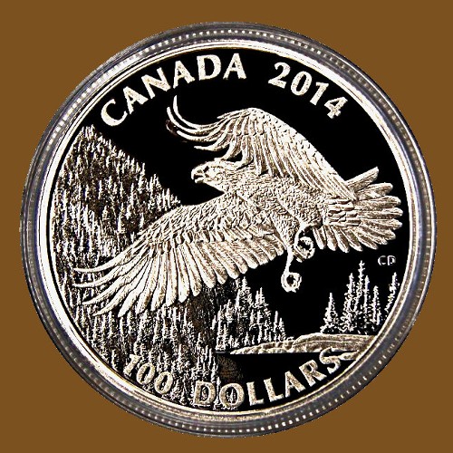 Commems-Collection-Canadian:-2014-$100-Majestic-Bald-Eagle