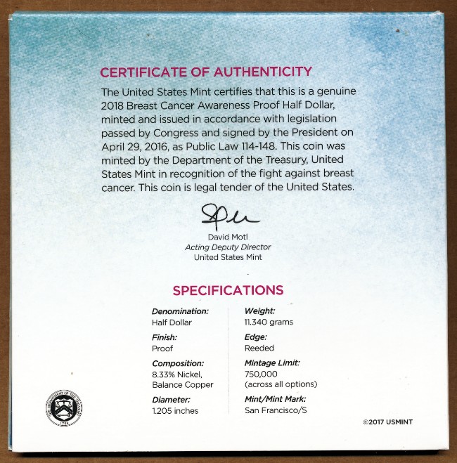 Commems-Collection-Modern:-2018-Breast-Cancer-Awareness-Coin-And-Stamp-Set