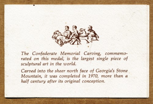 Commems-Collection-Medals:-1970-Stone-Mountain-Memorial-Dedication