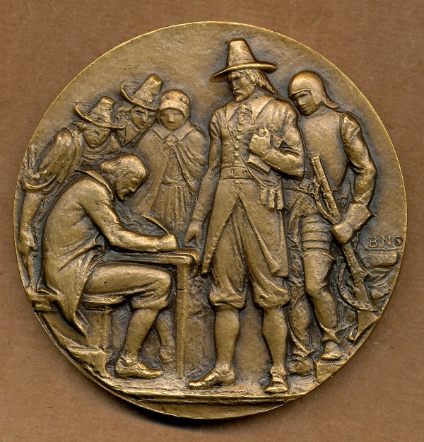 Commems-Collection-Medals:-1957-Mayflower-Compact-Signing