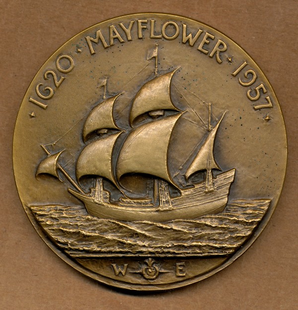 Commems-Collection-Medals:-1957-Mayflower-Compact-Signing