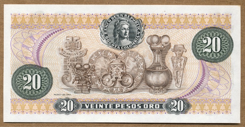 Commems-Collection-Currency:-1983-Columbia-Viente-Pesos-Oro