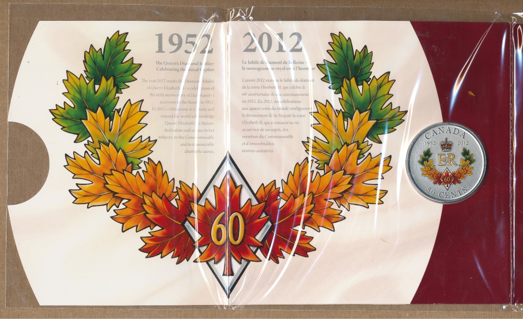 Commems-Collection-Canadian:-2012-Queen-Elizabeth-II-Diamond-Jubilee---50-Cents