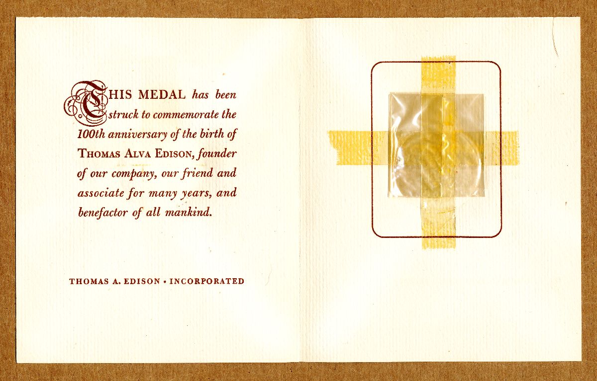 Commems-Collection-Medals:-1947-Thomas-Edison-Centennial---So-Called-Half-Dollar