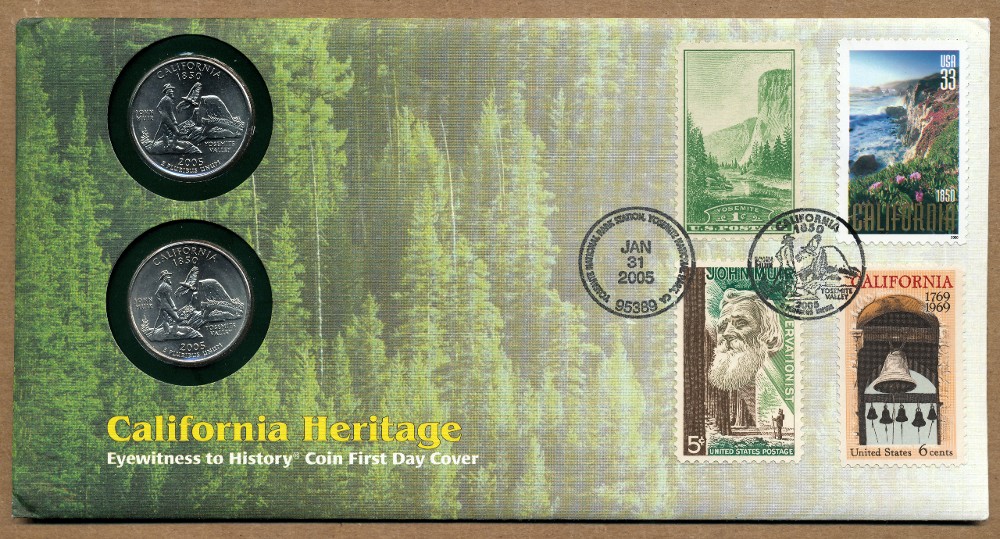 Commems-Collection-Modern:-2005-California-Statehood-Quarter---Eyewitness-To-History-PNC