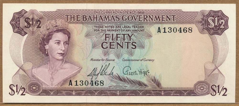 Commems-Collection-Currency:-Bahamas-50-Cents-Notes