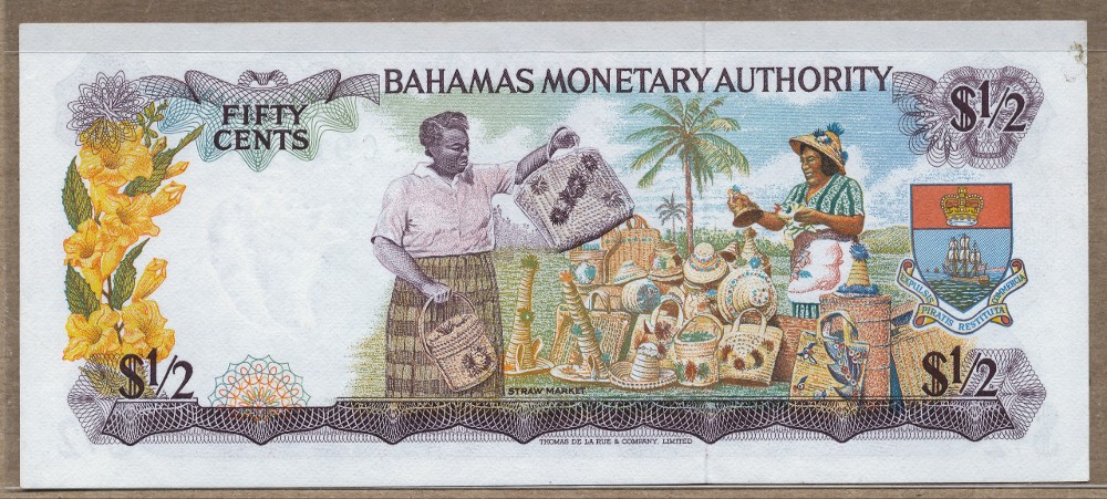 Commems-Collection-Currency:-Bahamas-50-Cents-Notes