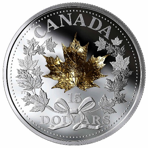Commems-Collection-Canadian:-2019-Golden-Maple-Leaf-$15-Silver-Coin