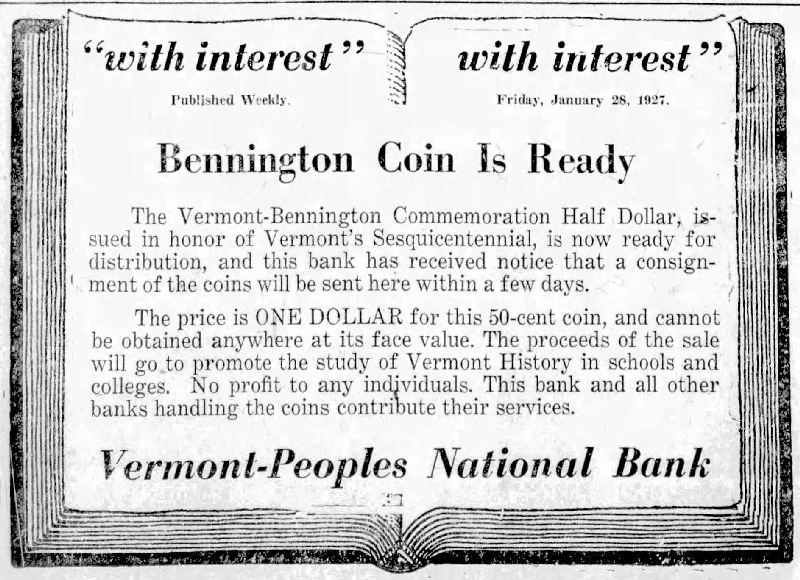 Commems-Collection-Classic:-1927-Battle-Of-Bennington---Vermont-Indep.-Sesquicentennial,-Tidbits