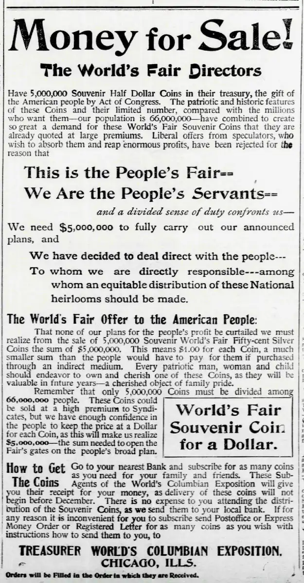 Commems-Collection-Classic:-1892-93-World's-Columbian-Exposition---Advertisement