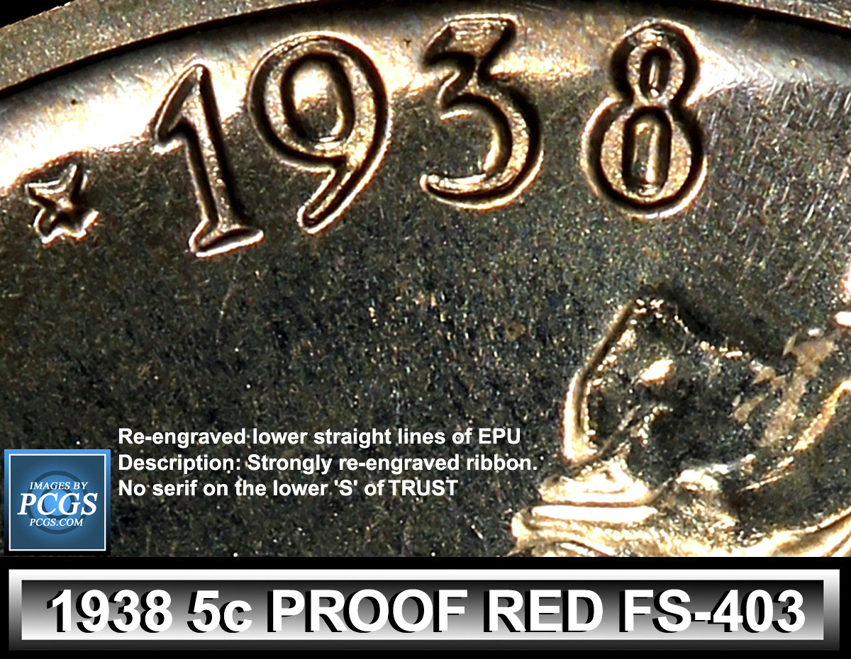 1938-Proof-Nickels-:-Re-Engraved-Dies-Red