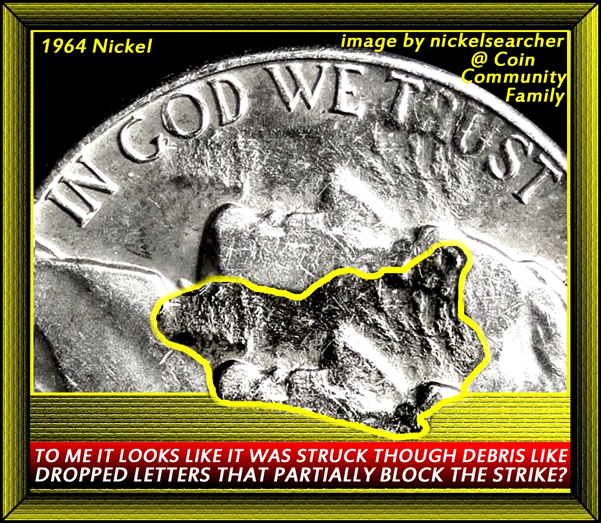 1964-D-Jefferson-Nickel---Obverse-Delamination