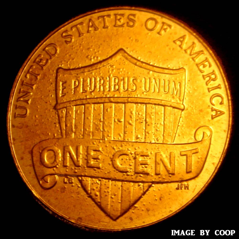 1985-Lincoln-Penny-Speared-From-Neck-Trough-Mout.