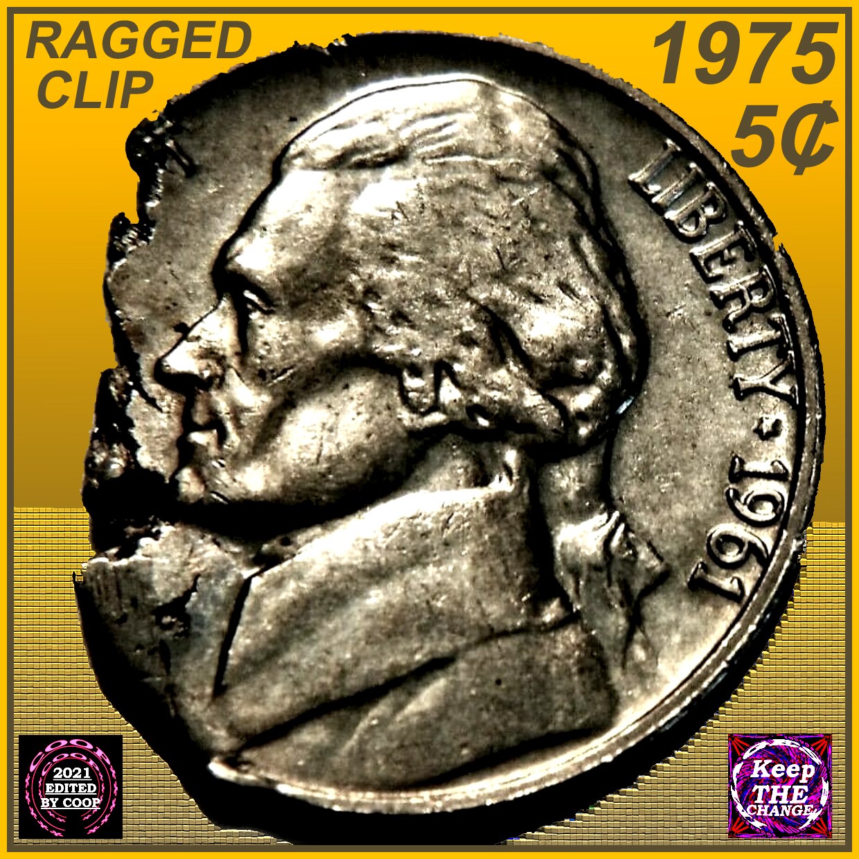1961-Jefferson-Nickel-Struck-On-A-Defective-Planchet