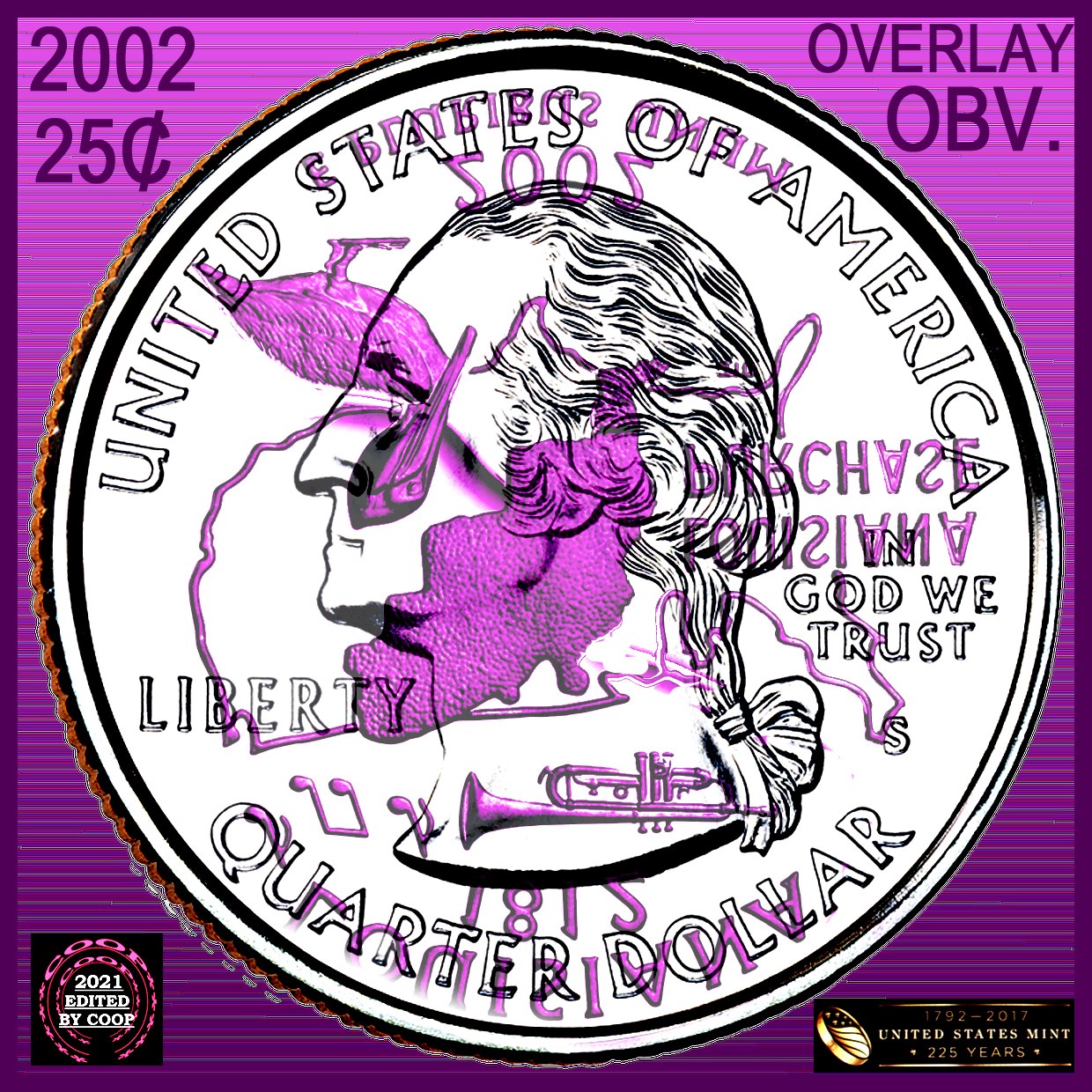 2002-P-Louisiana-Statehood-Quarter-Washington's-Inner-Ear-Is-Flat