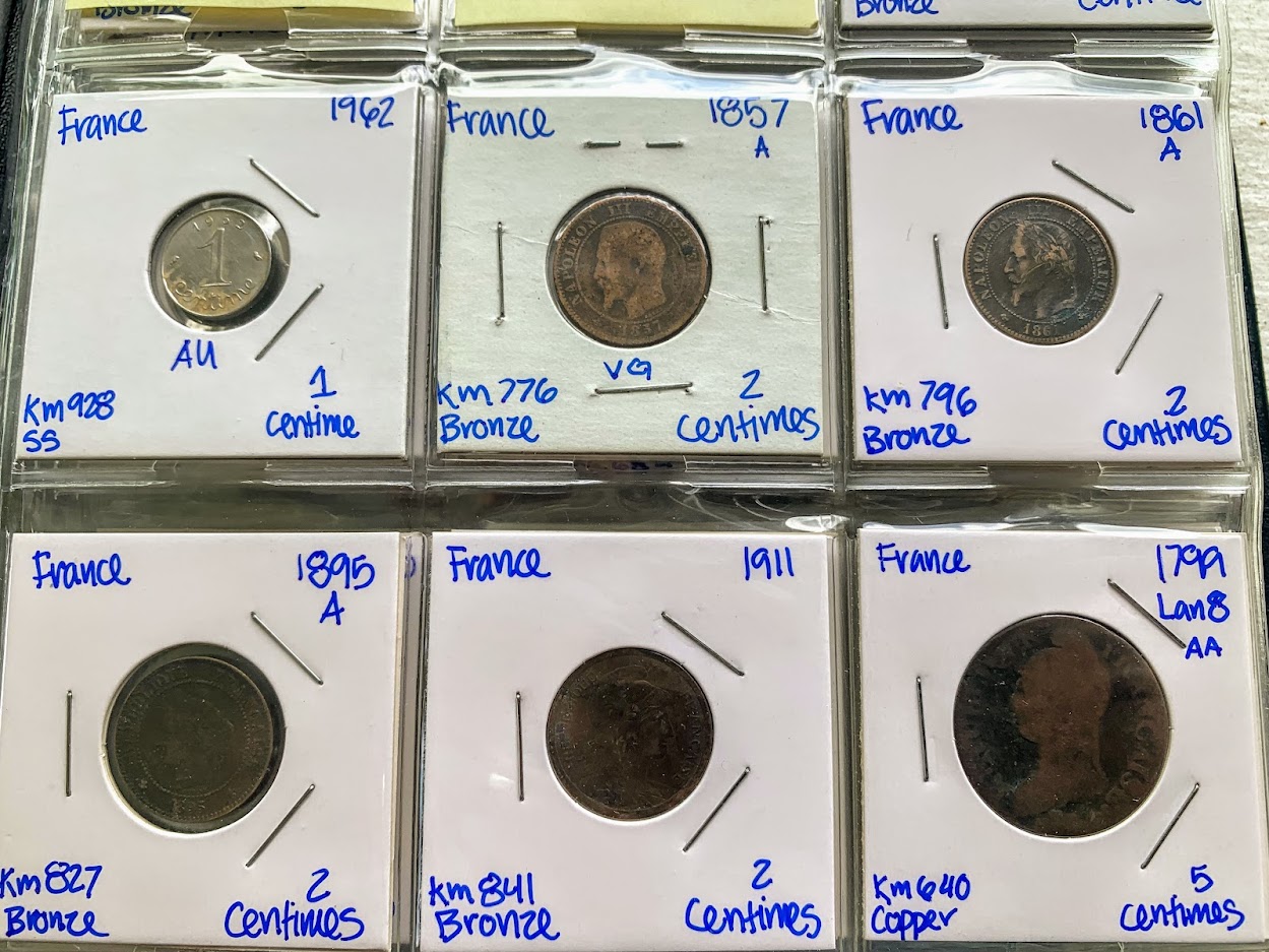 France-Type-Set!-1796-2001-1centime-To-100-Francs