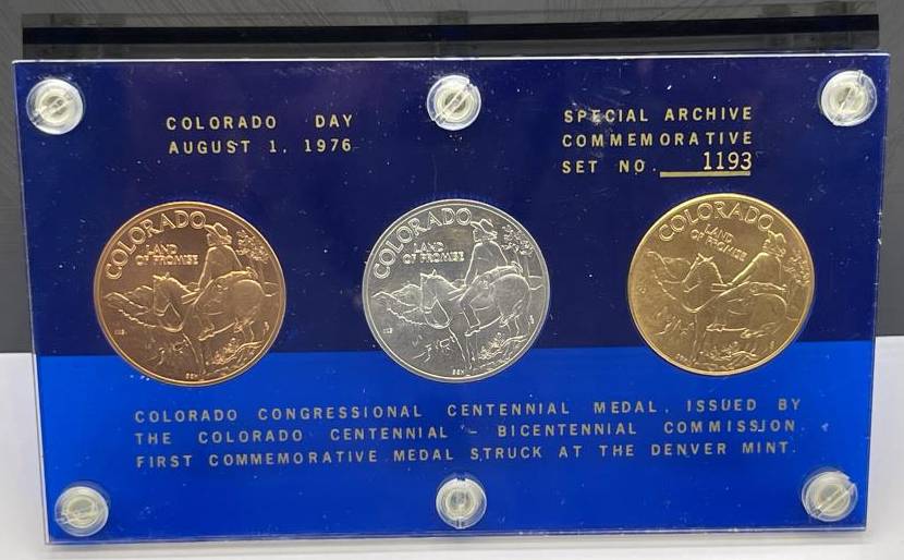 Commems-Collection-Medals:-1976-Colorado-Centennial---US-Bicentennial