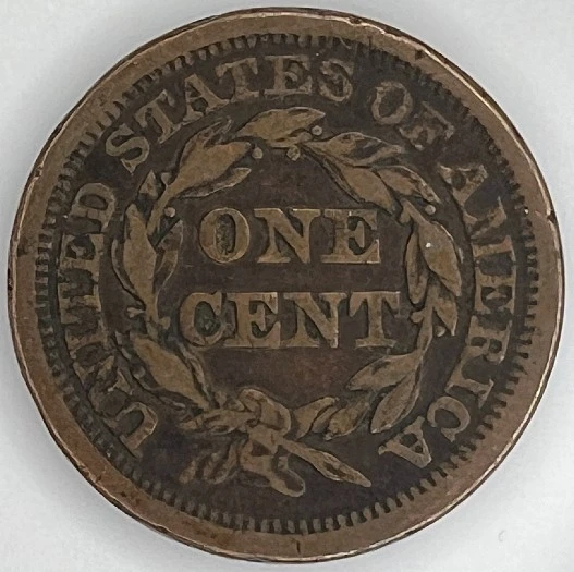 1854-Braided-Hair-Large-Cent-For-Grading