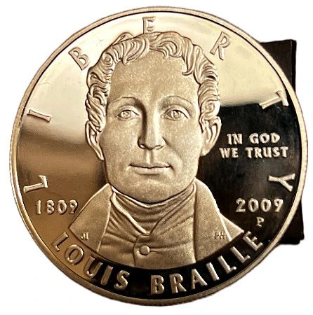 2009---P-Louis-Braille-Commemorative-Dollars---The-Coin