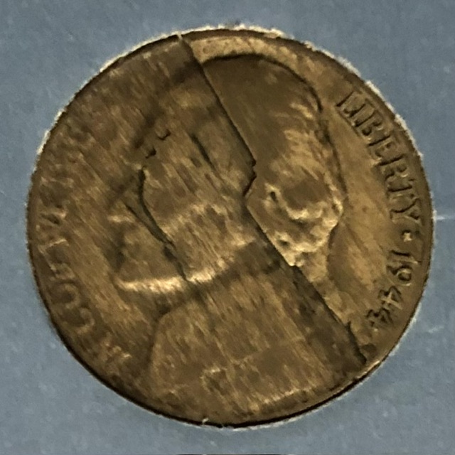 1944-P-Nickel-�-Or-What's-Left-Of-It-After-Lamination-Drama