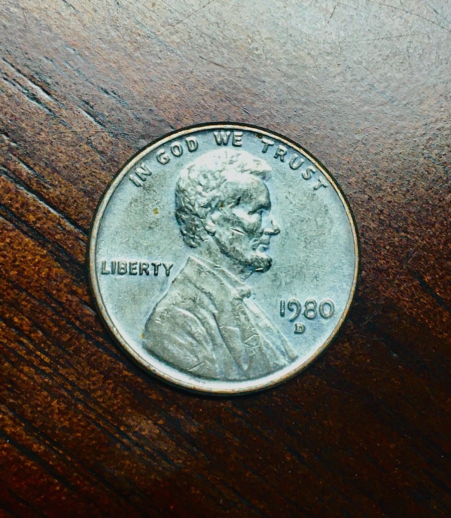 1980-D-Lincoln-Cent-Silver-In-Color