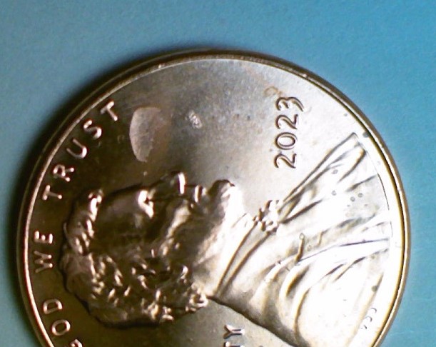 2023-P-Penny-With-A-Recessed-Impression-Next-To-Lincoln's-Head