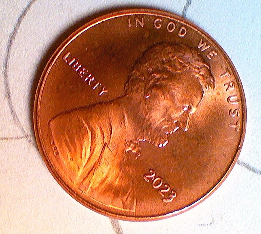 2023-Penny-With-Die-Crack-At-The-Bottom-Of-Rim-On-Obverse