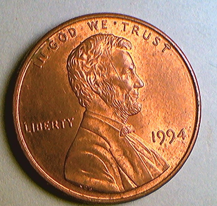 1994-Penny-With-Die-Crack-On-Face-Of-Lincoln