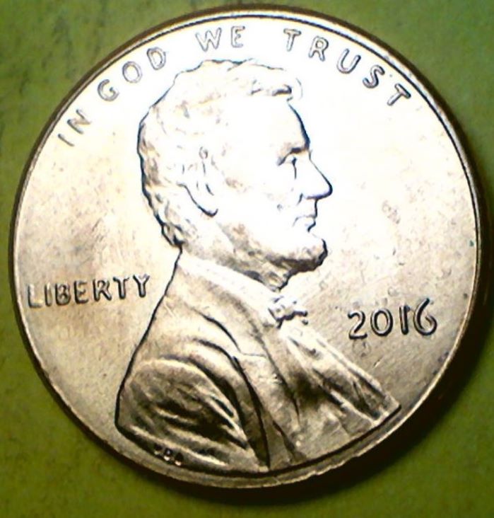 2016-Penny-With-Some-Type-Of-Flaw-On-Reverse