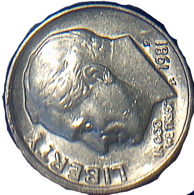 1981-P-Roosevelt-Dime-DDR,-Letters-P/L/U-Touching-With-Other-Errors-.